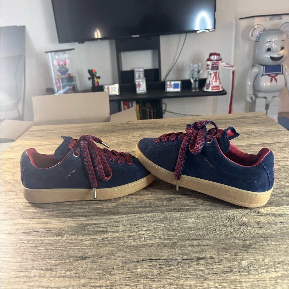 Lanvin Navy and Red Sneakers